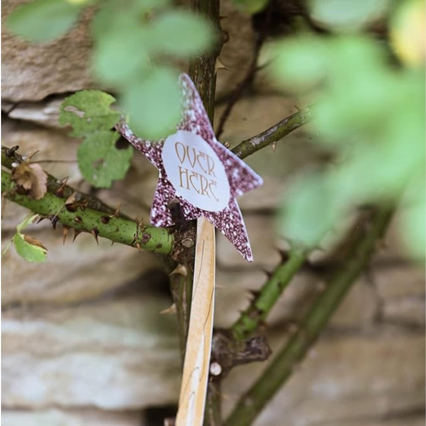 Gorgeous Alice in Wonderland sign post in Talking Table's fairy treasure hunt