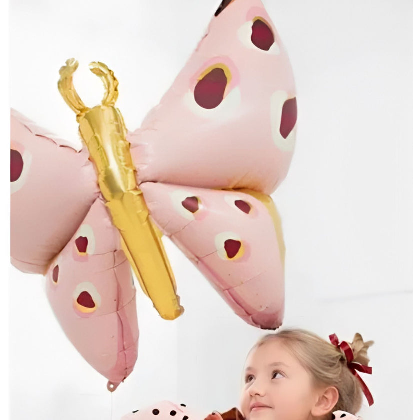Gorgeous Extra large pink and gold butterfly shaped balloon. 110cm