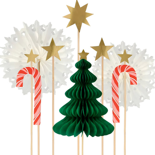 Stunning Christmas Cake Topper Set. 6 Designs.