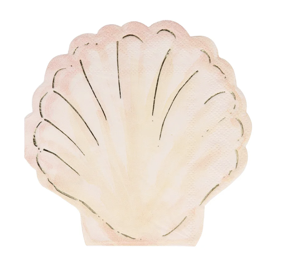 Meri Meri Shimmering Clam Shell Napkins (16 pack)