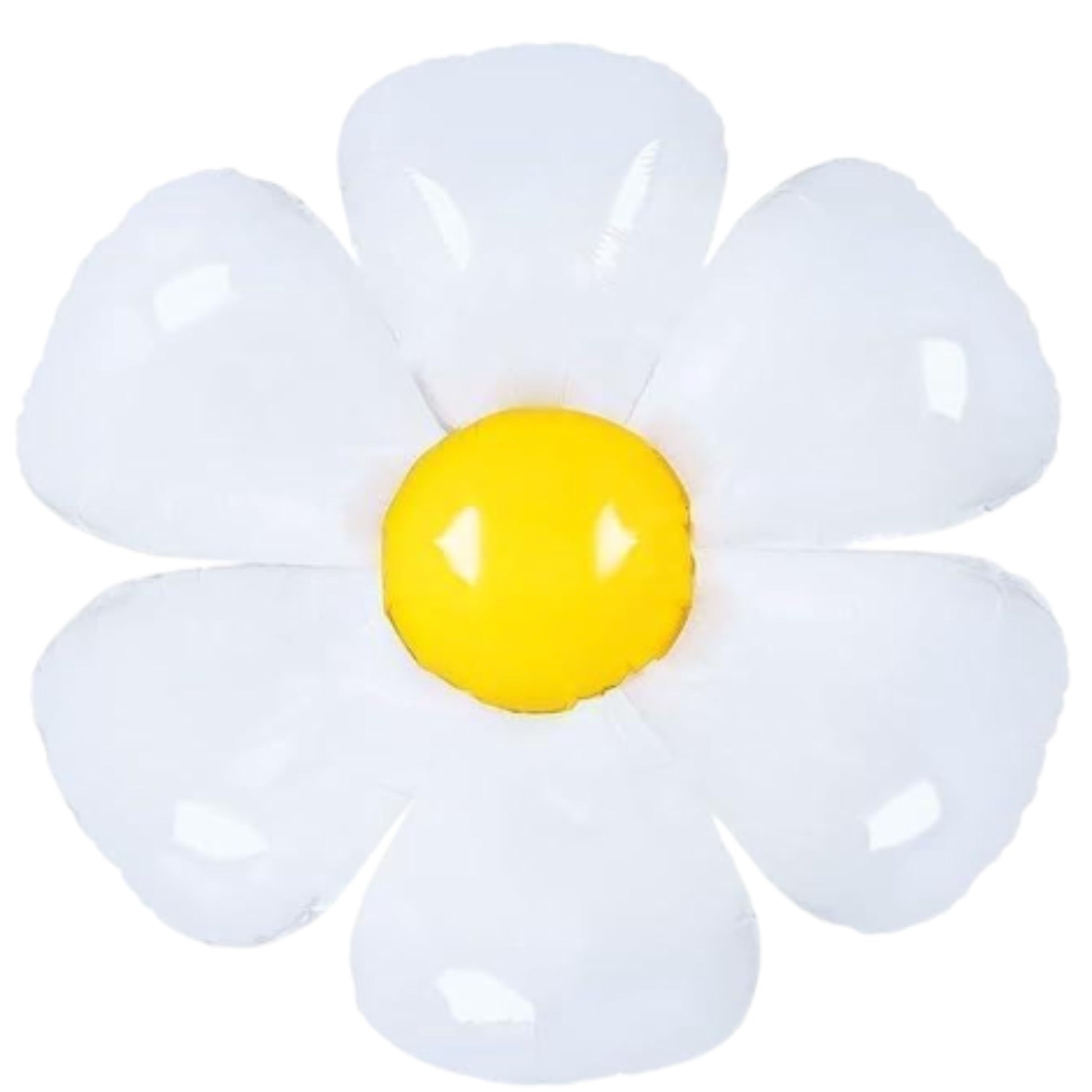 Huge Daisy balloon in white with yellow centre. 103cm