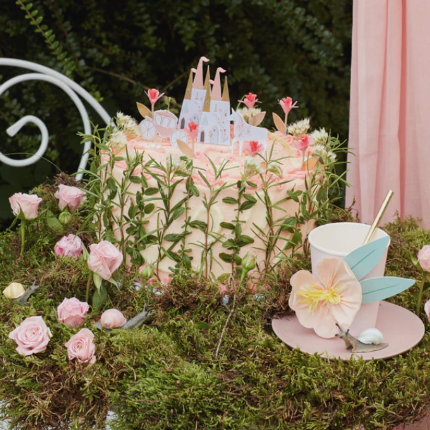 Beautiful table setting featuring Meri Meri flower cups