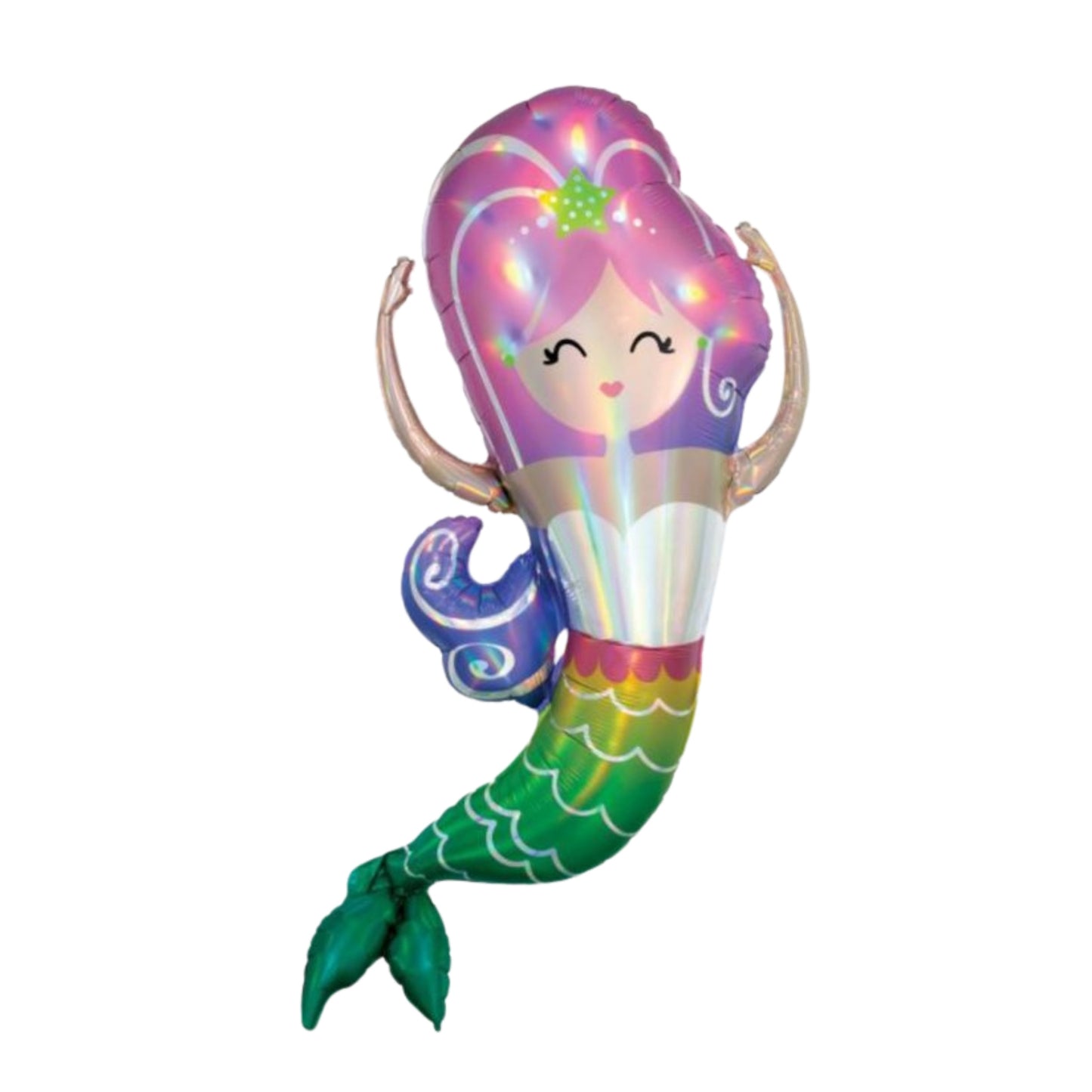 Beautiful giant Mermaid Balloon. 104cm. Multicoloured.