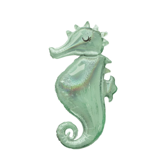 Stunning Seahorse Balloon In Iridescent Mint. Jumbo 96cm