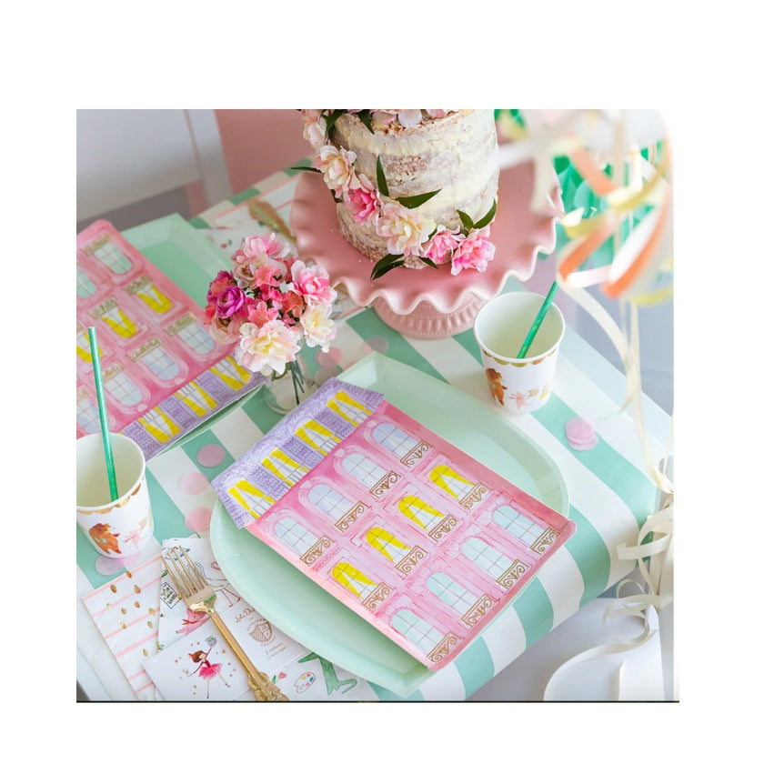 Exquisite Lola Dutch Plates In A Table Setting On Mint & Floral Party Table
