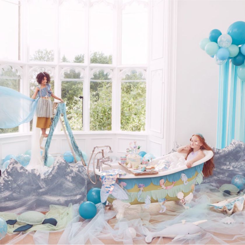 Fun mermaid party scene with Meri Meri