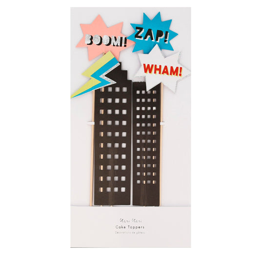 Fabulous Super Hero Wham, Zap, Boom cake toppers