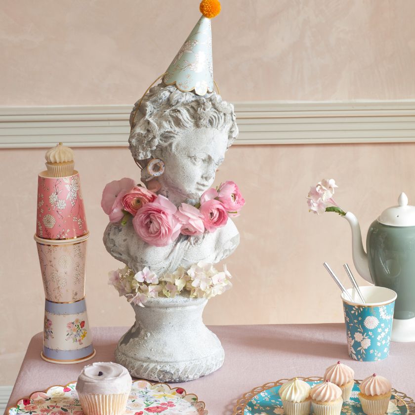 Beautiful vintage floral party tableware in different designs