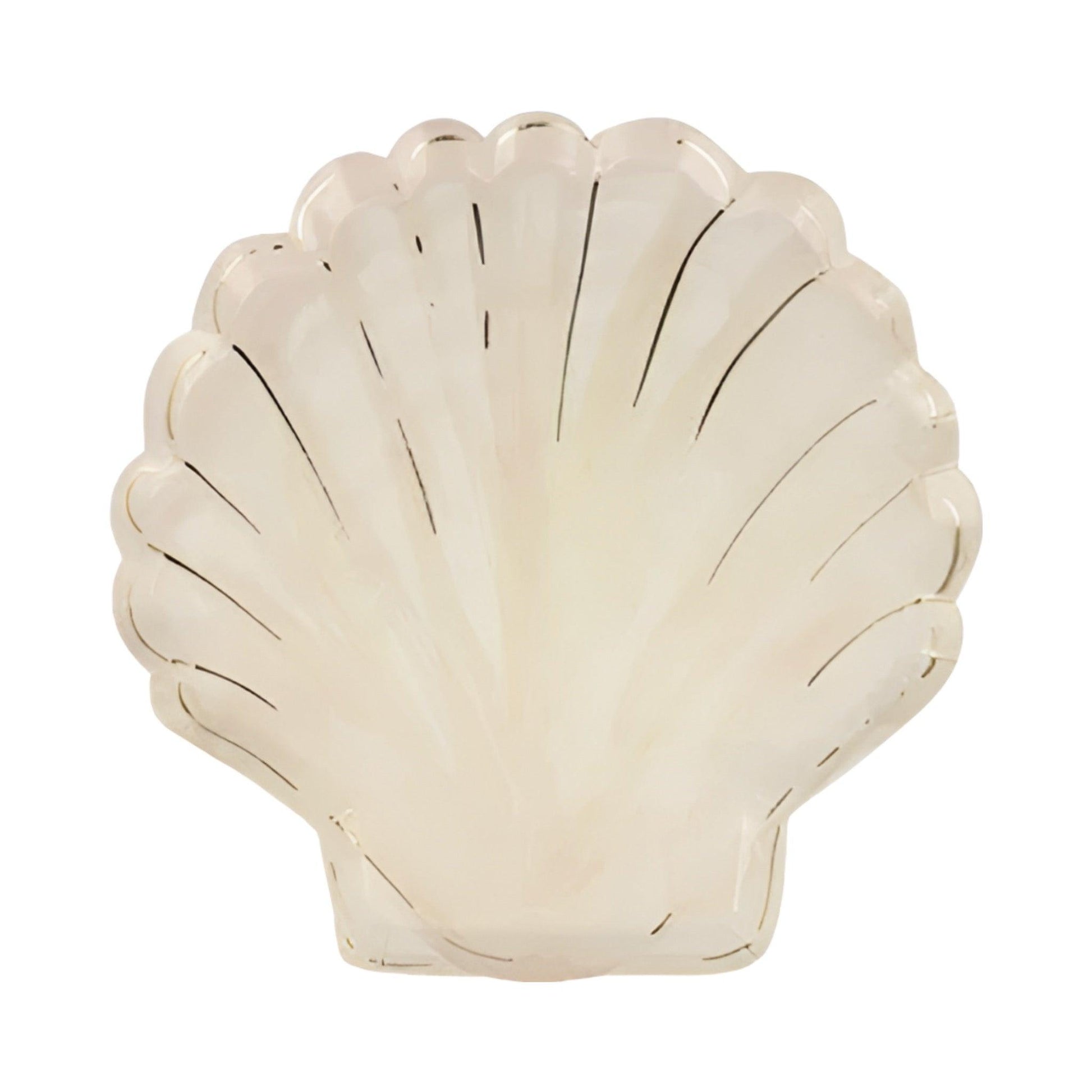 Meri Meri Clam shell plate in coral watercolours with gold foil detail