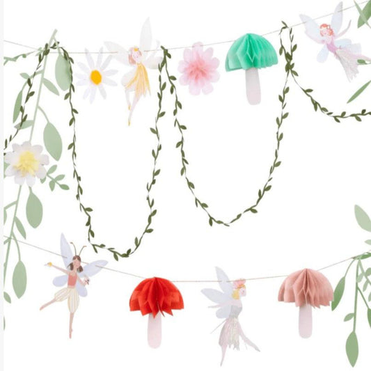 Fairy Garland by Meri Meri. 3m with fairies, toadstools, leaves and flowers.