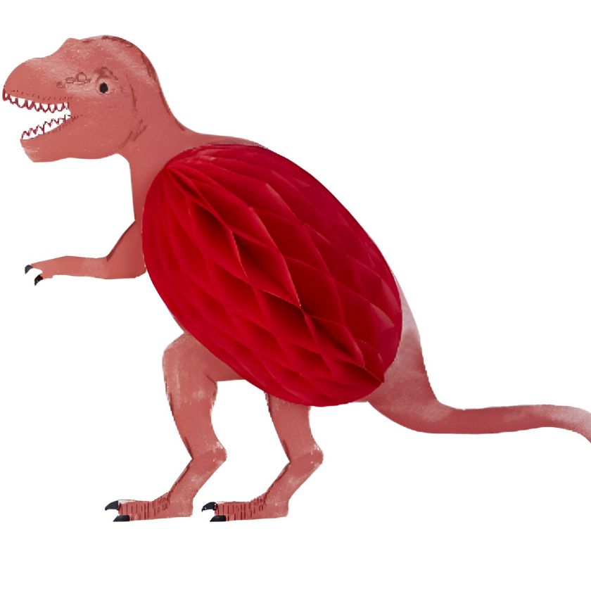 Large red honeycomb t-rex decoration
