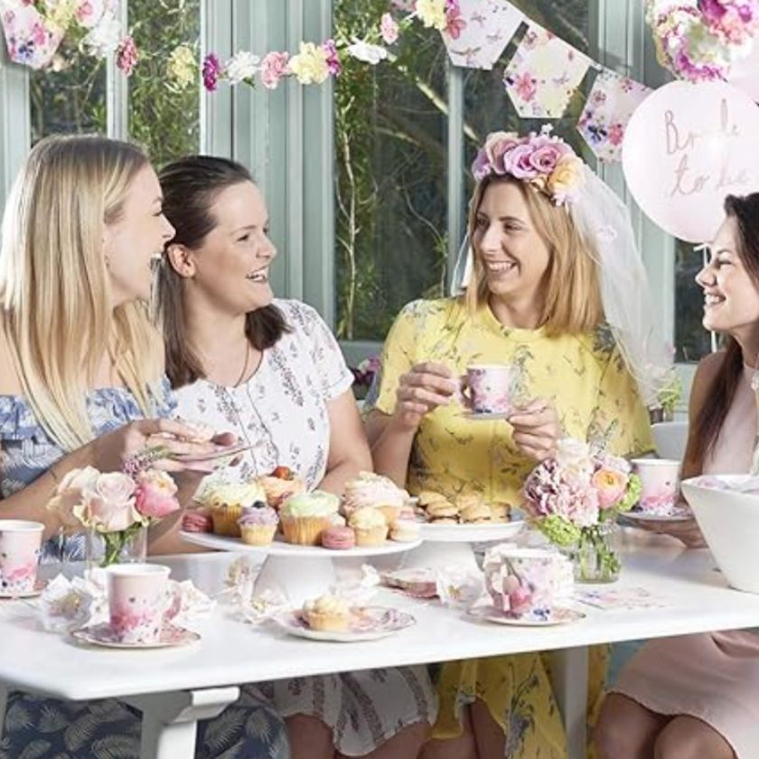 gorgeous paper party tea cup and saucer from talking tables.  Pink floral design