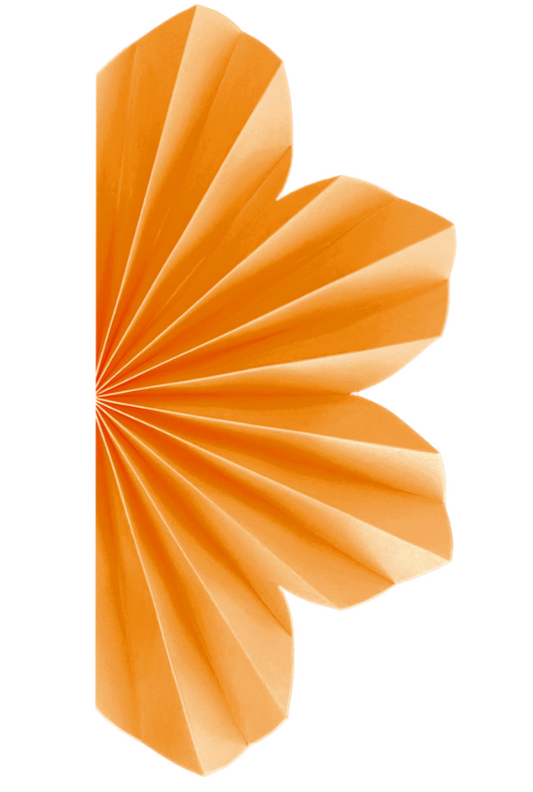 Daisy Party Fan In Tangerine (Mini 2 pack)
