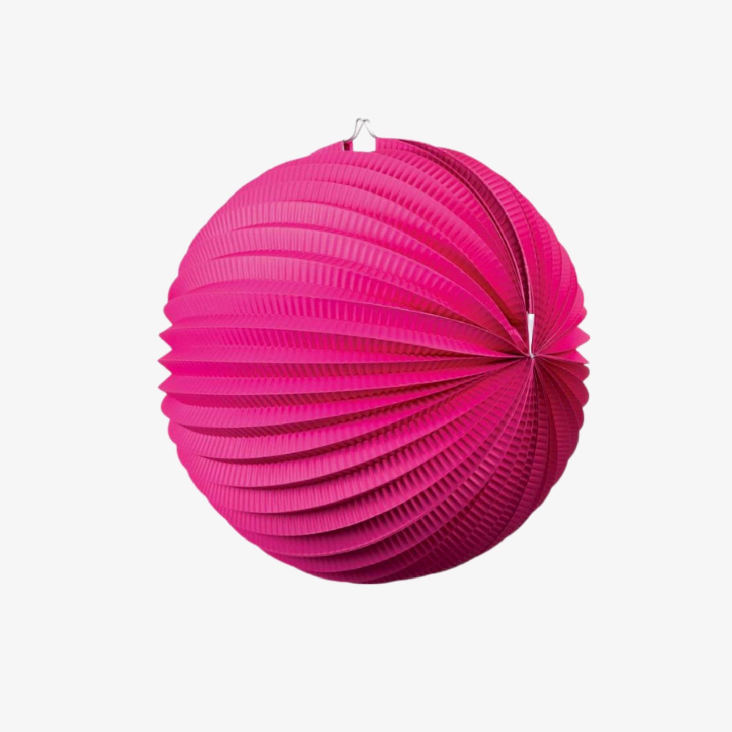 Small magenta accordion style paper lantern. 25cm