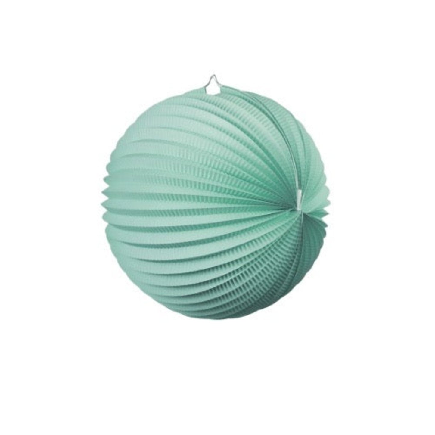 Small accordion paper lantern in mint. 25cm