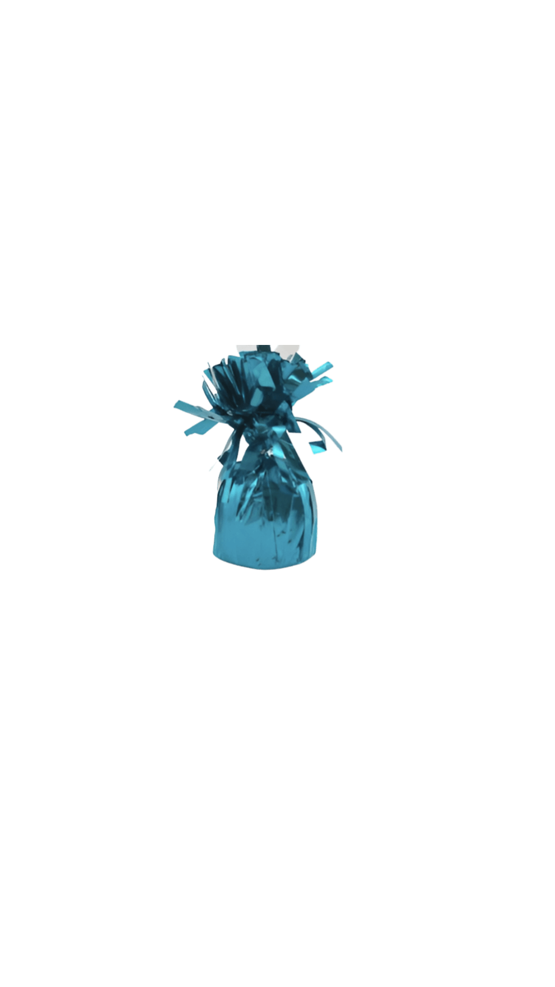 Teal balloon weight in strong, shiny material will make your balloons sparkle