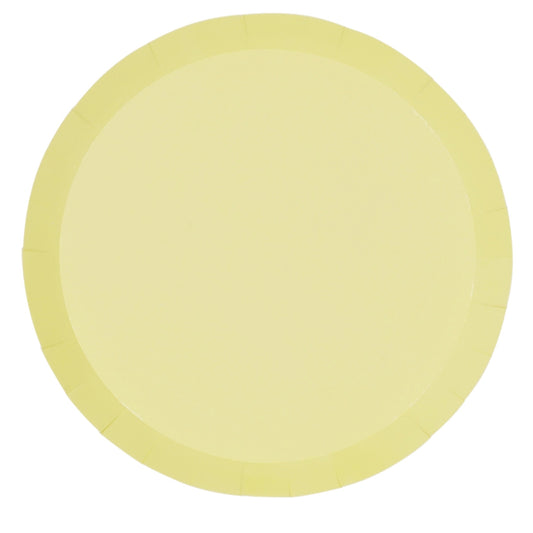 Yellow paper party plates, 23cm