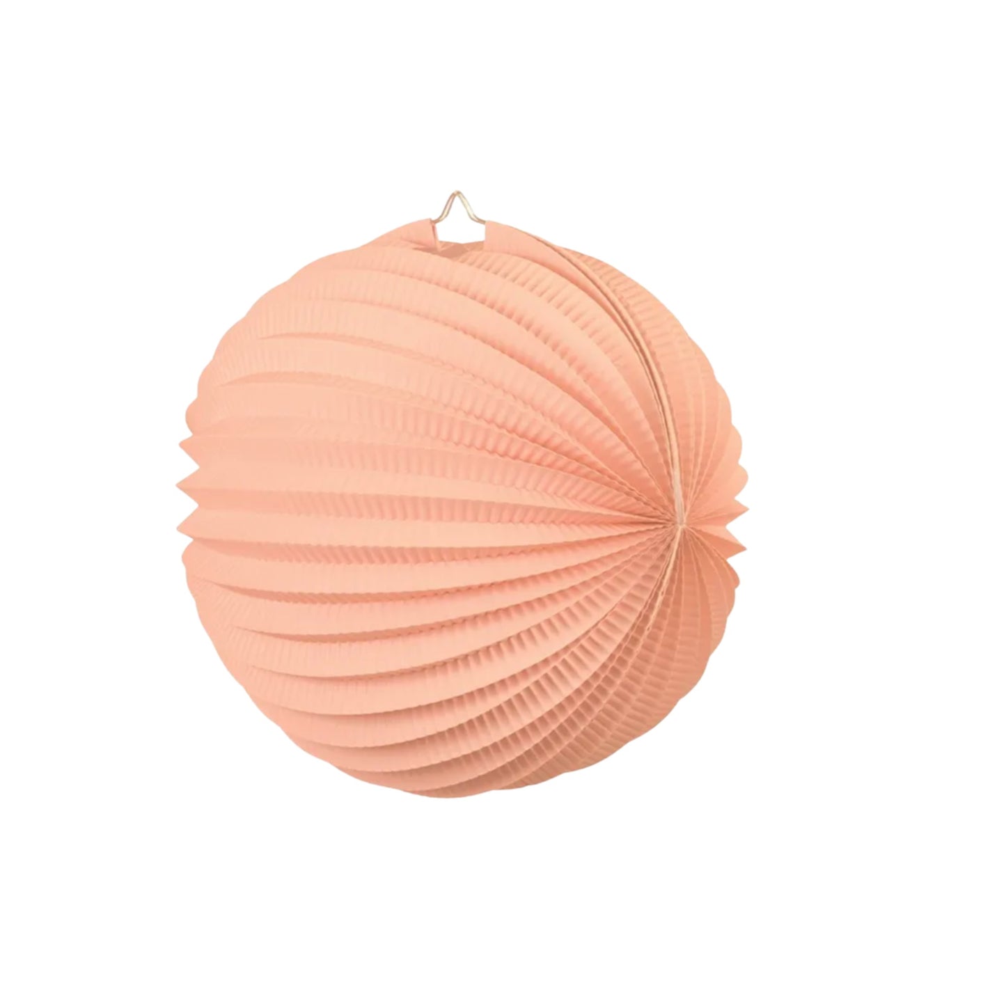 Accordion style paper lantern in peach. 25cm