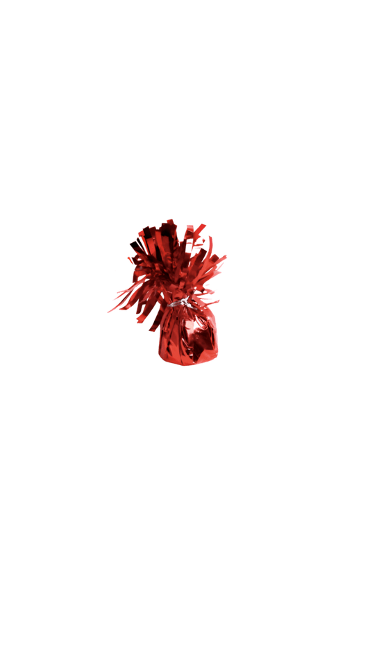 Red balloon weight in shiny foil