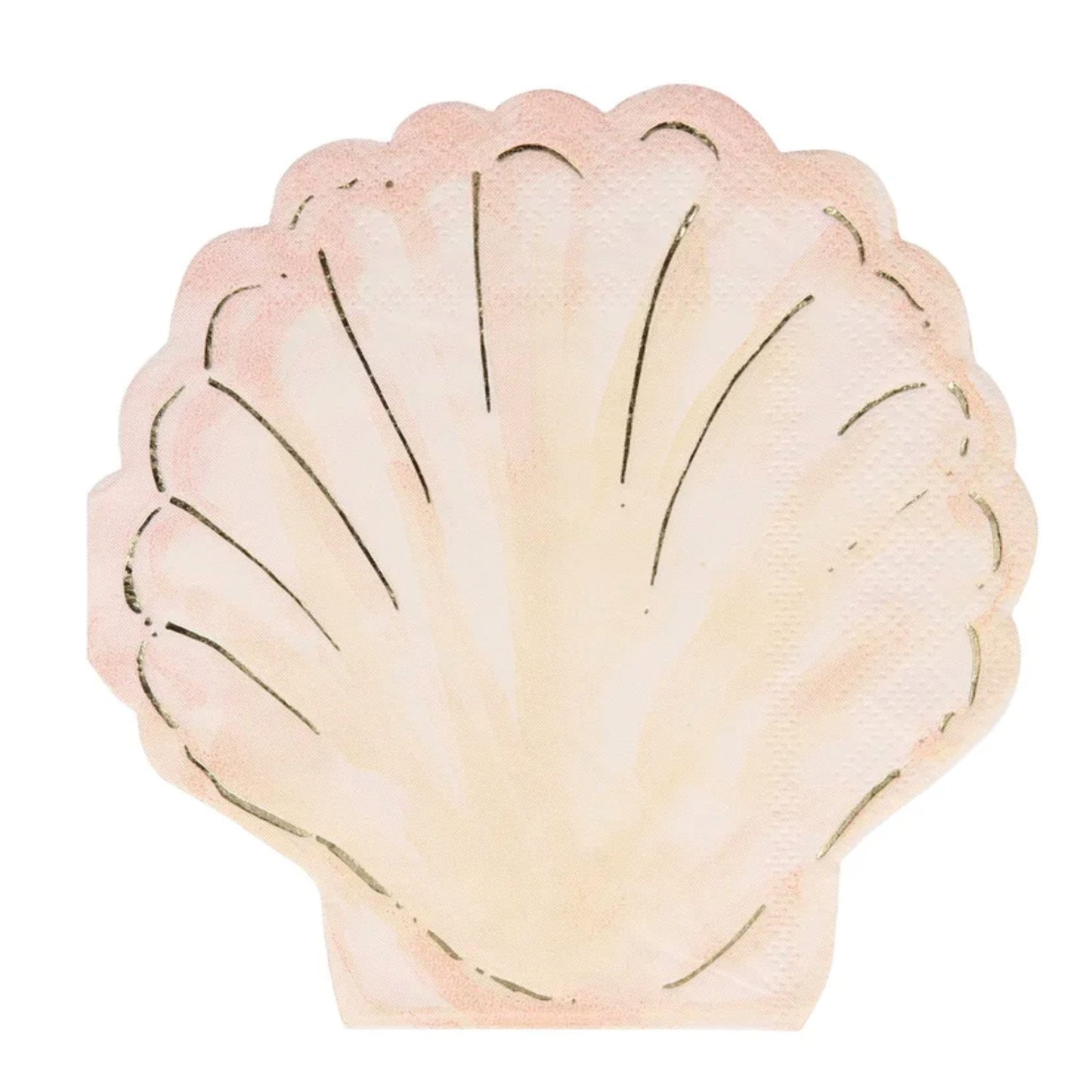 peach coloured shell shaped paper napkin