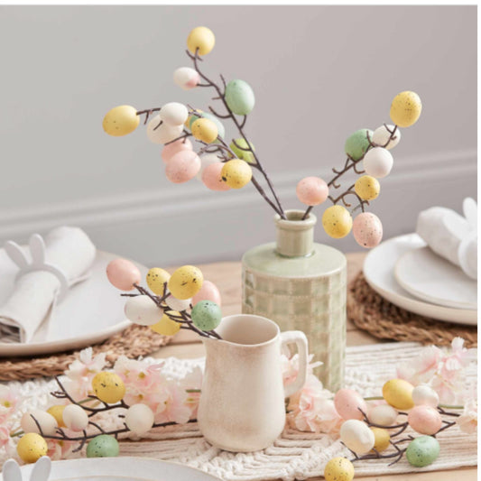 Beautiful Easter Egg stems. Small Pastel eggs on branch