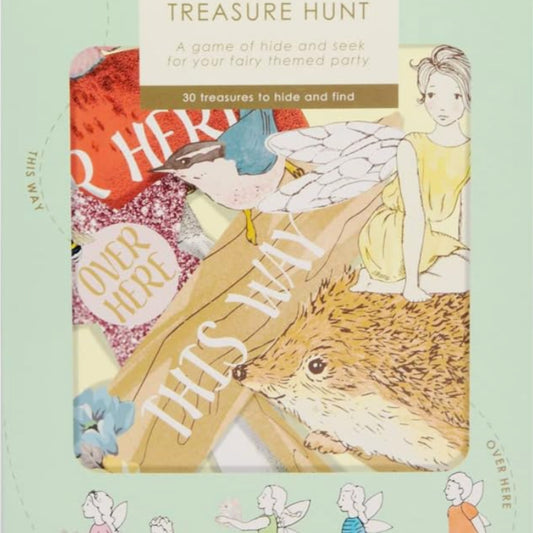 Fantastic & fun fairy treasure hunt game with signs, cutouts, poster & more.