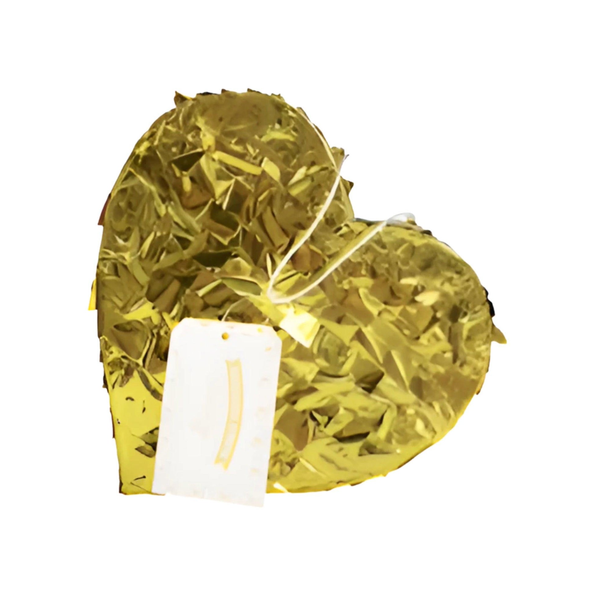 Gold sparkly heart shaped pinata