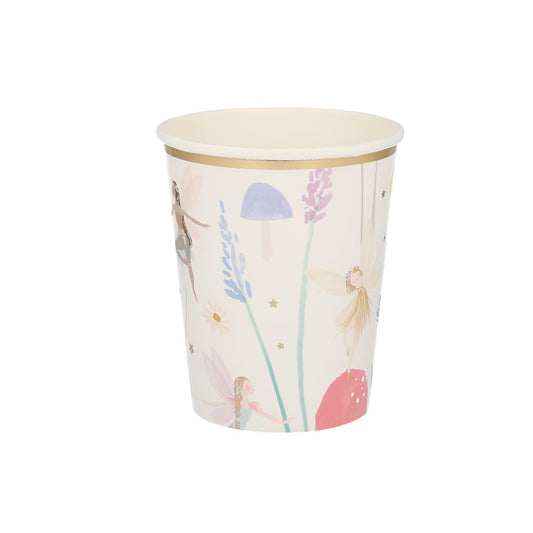 Paper Fairy Cup By Meri Meri With Fairies, Toadstools & Flowers.