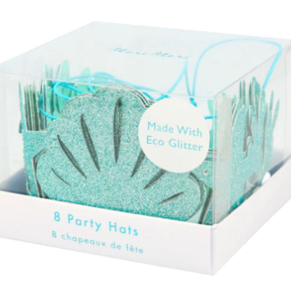Beautiful Mermaid Crowns in pale blue glitter perfect for mermaid party