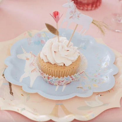 Gorgeous cupcake on Meri Meri's Princess plate and side plate