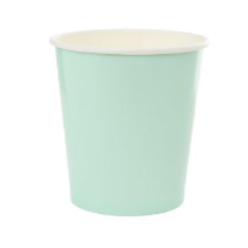 Beautiful pastel mint coloured paper cups from Five Star Party Co. 10pack