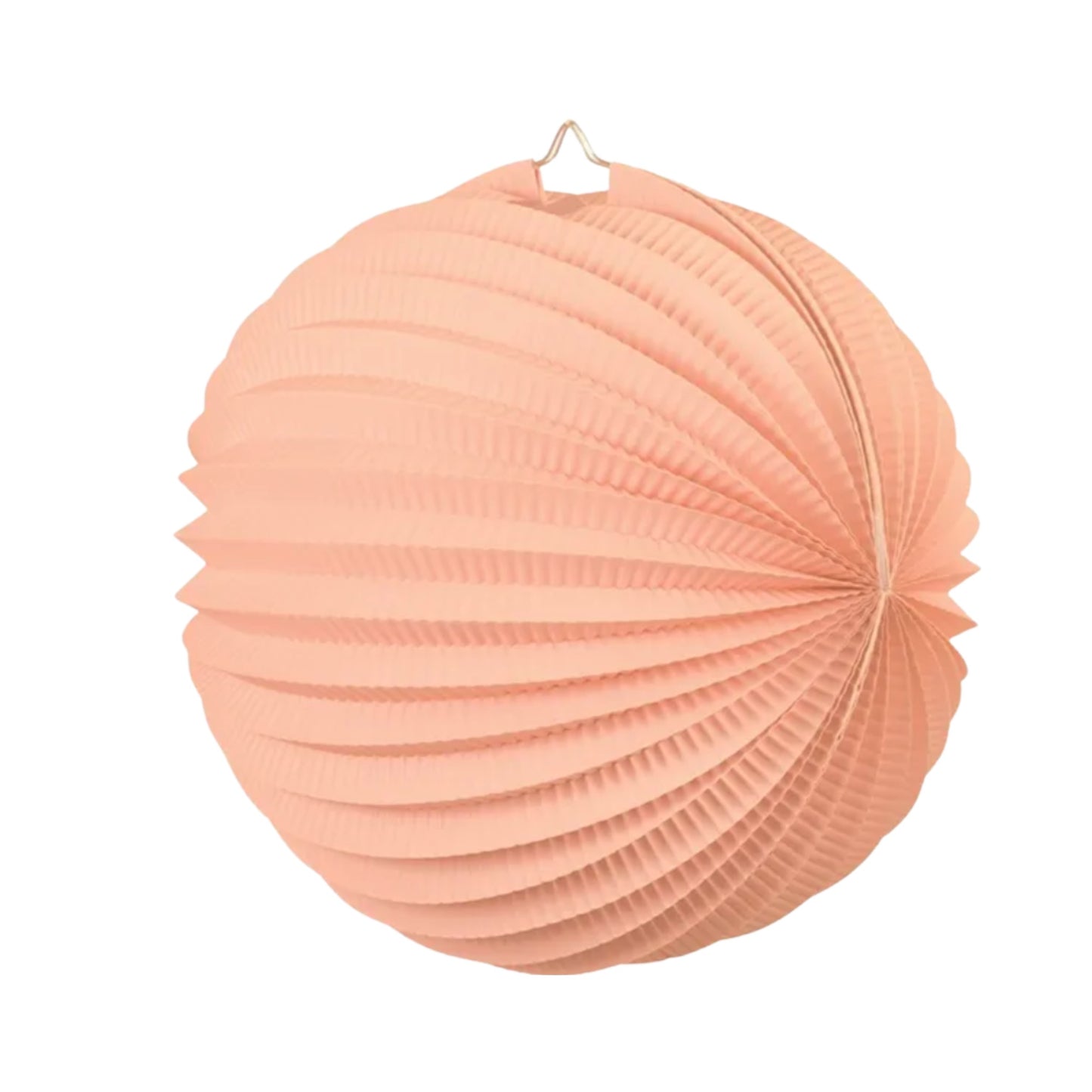 Large accordion style paper lantern in peach