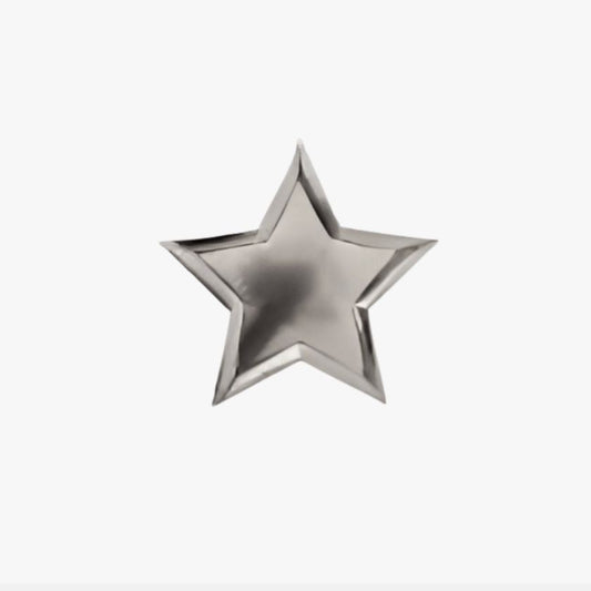 Shiny Silver star shaped plate 