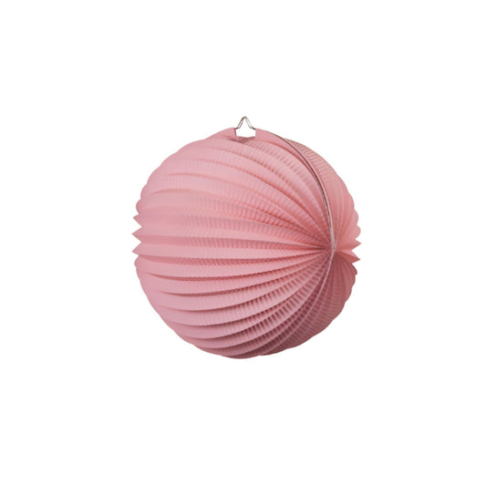 Small Accordion Style Paper Lantern in Classic Pink. 25cm