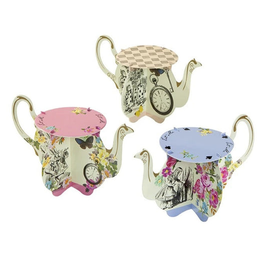 Gorgeous little cupcake stands in 3 colours & designs in Alice in Wonderland theme