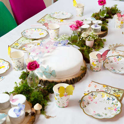 Magical Fairy Party Table with Talking Table's Truly Fairy Tableware including cups with clip on Butterflies