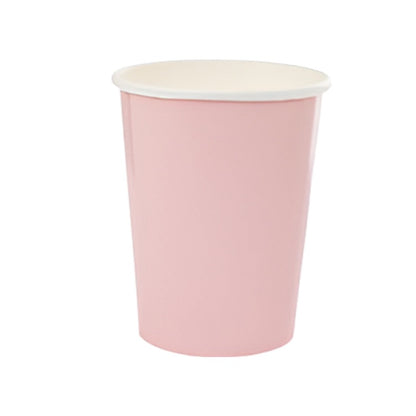 pale pink paper cup. 