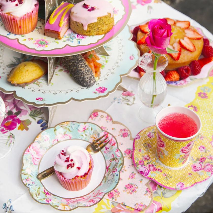 Beautiful Tea Party Setting with Talking Tables tableware