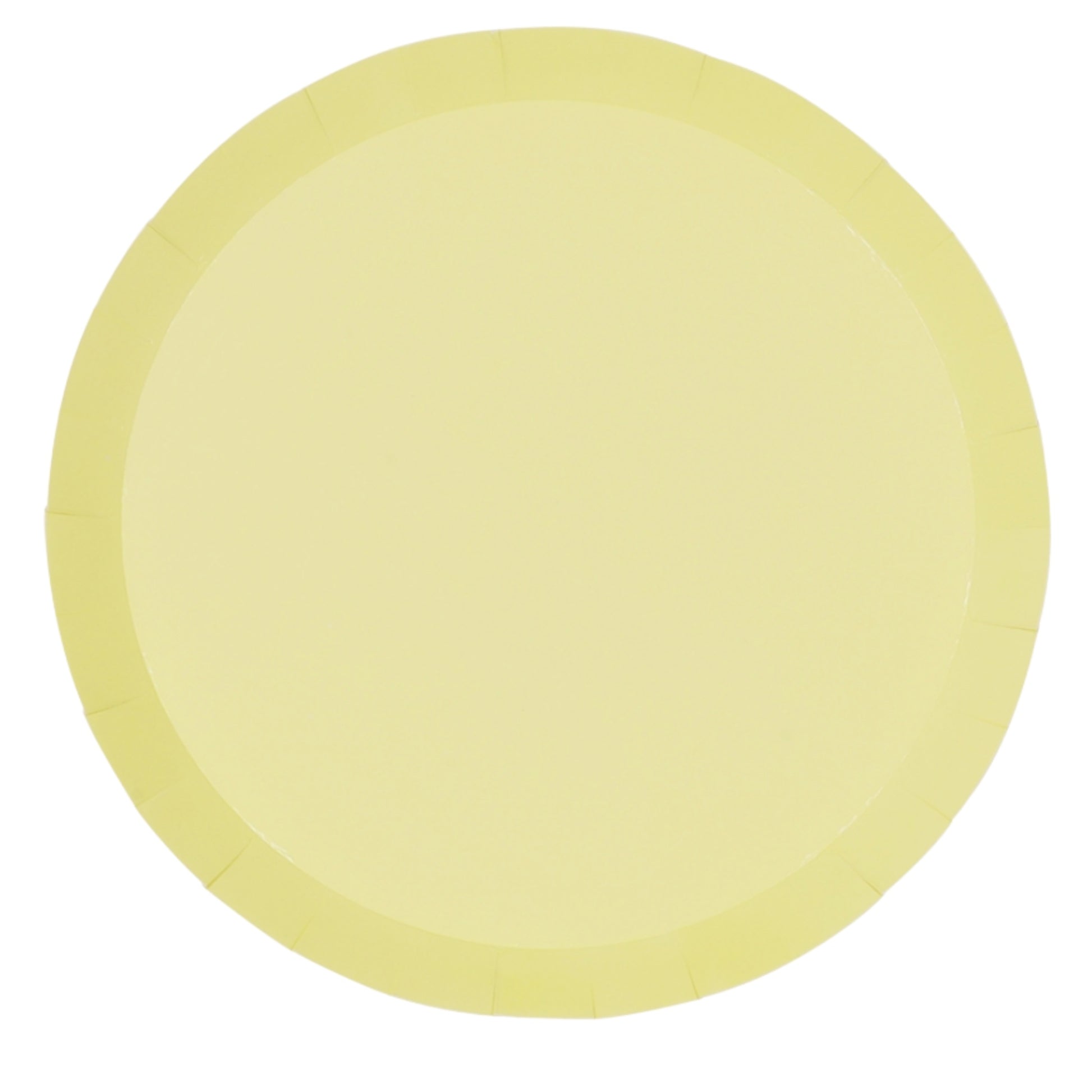 Yellow paper party plates, 23cm