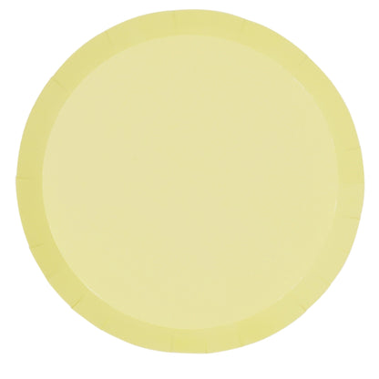 Yellow paper party plates, 23cm