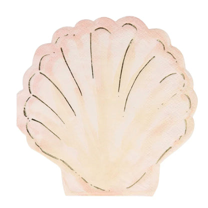 clam shell paper napkins with shimmer appearance