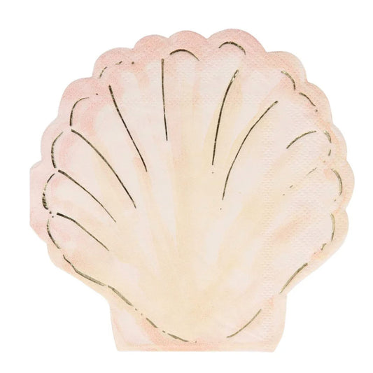 clam shell paper napkins with shimmer appearance