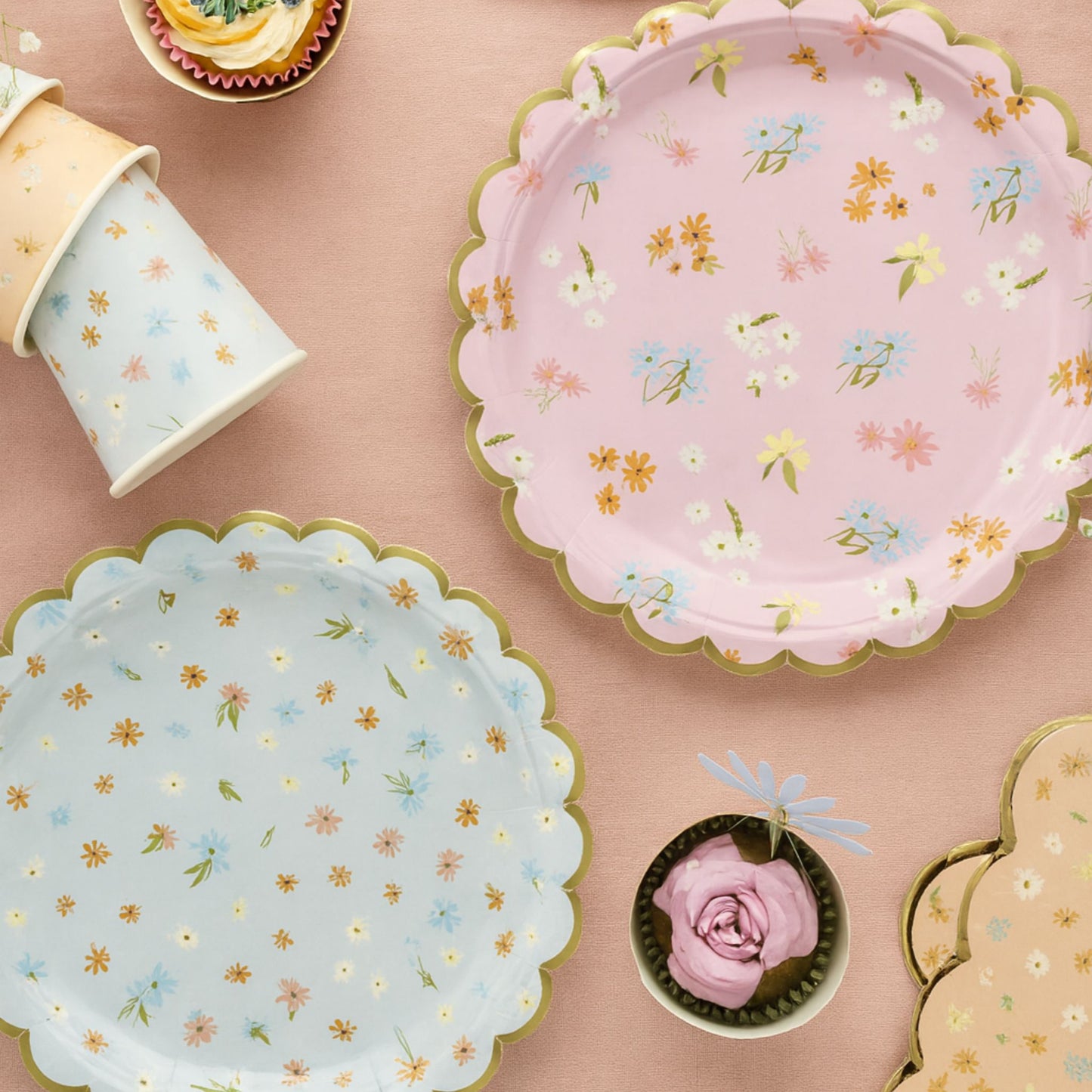 Vintage Floral Paper Plates – Pastel Party Plates for Garden, Tea & Birthday Parties