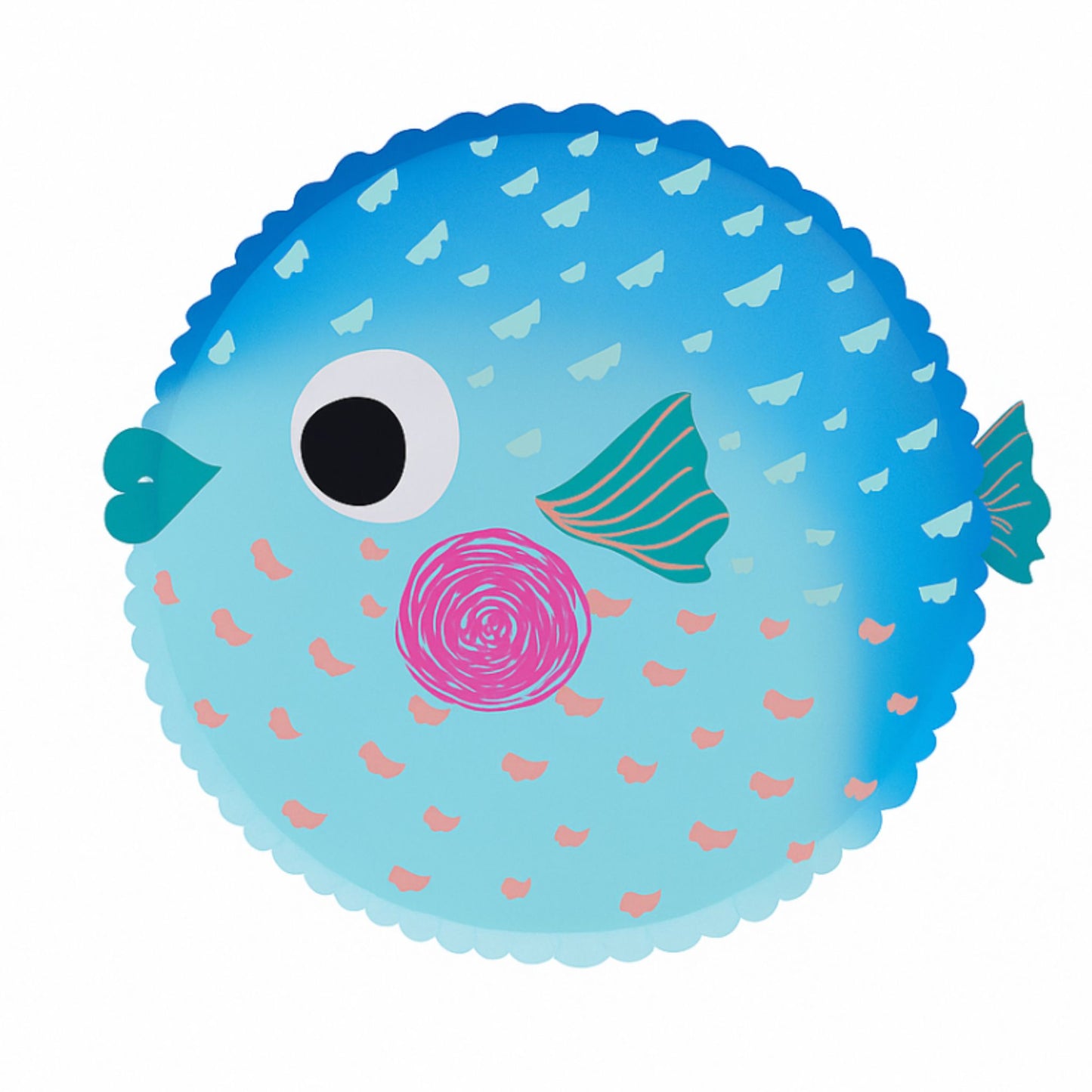 Puffer Fish Paper Plates – Under the Sea Party Supplies (8 Pack)