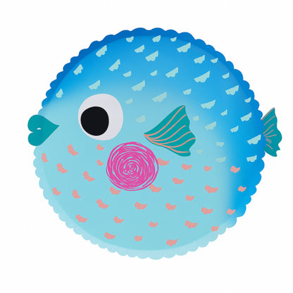 Puffer Fish Paper Plates – Under the Sea Party Supplies (8 Pack)