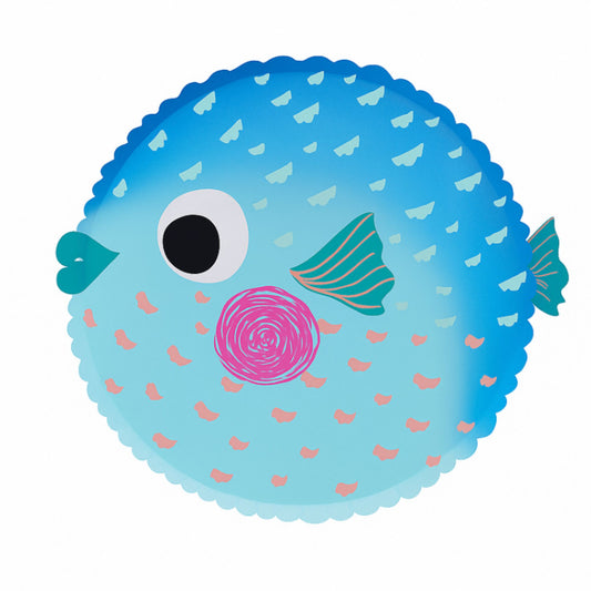Puffer Fish Paper Plates – Under the Sea Party Supplies (8 Pack)