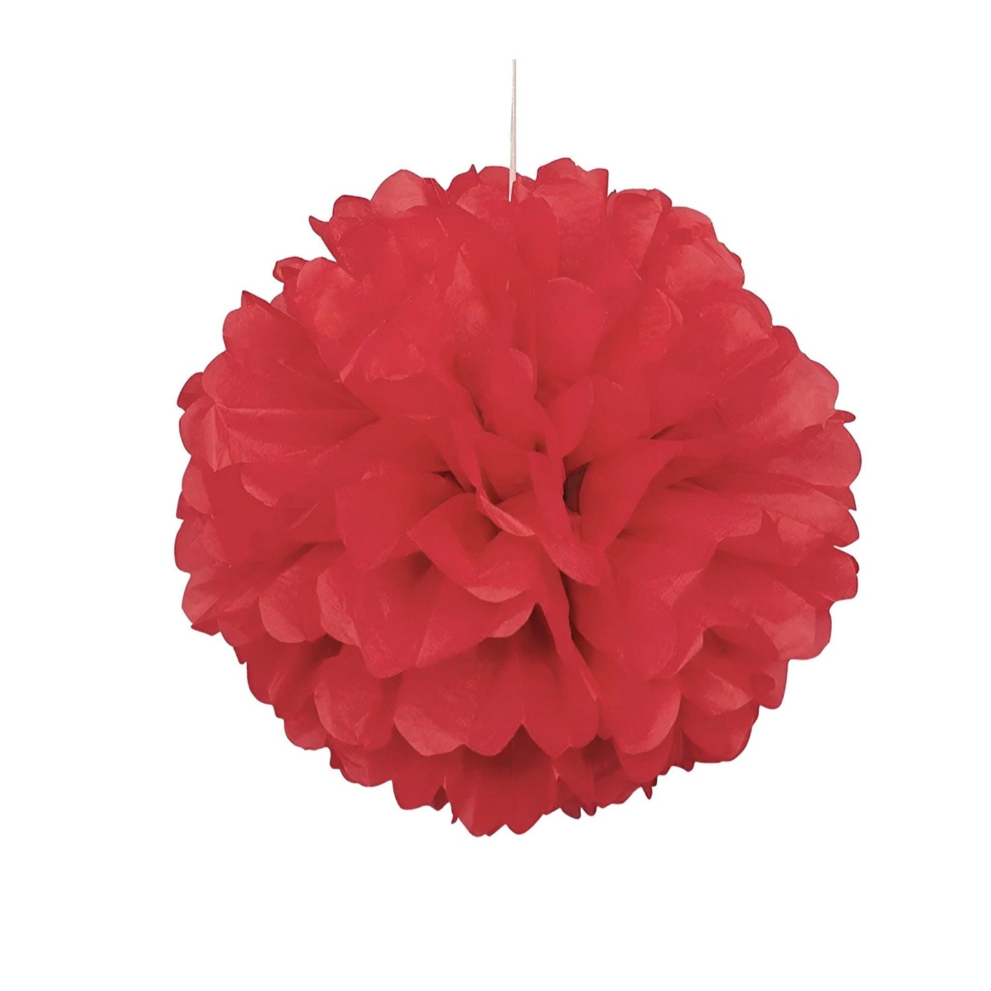 fantastic red tissue paper puff ball. 40cm.