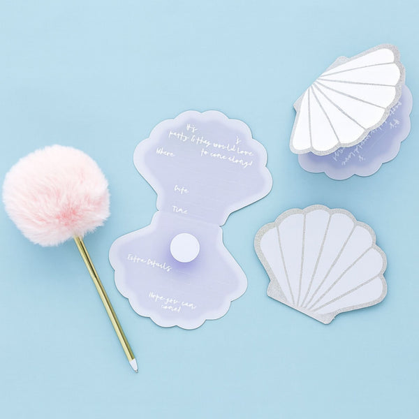 Seashell Invitations - Enchanted Party Stationery for Birthdays – Big ...