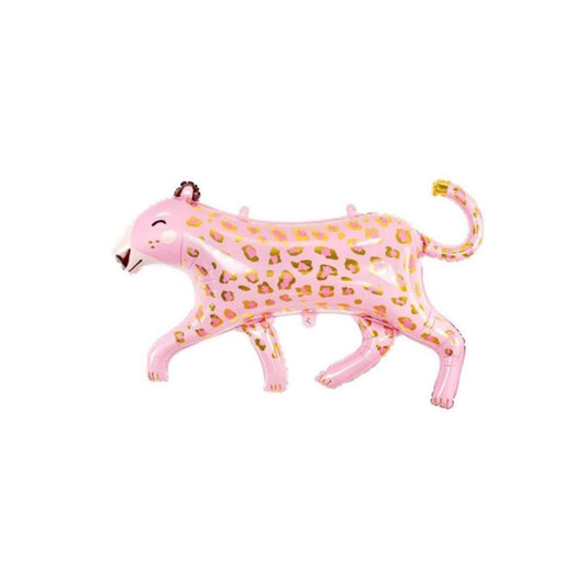 A jumbo pink Leopard Balloon With Gold Spots. 103cm. helium quality